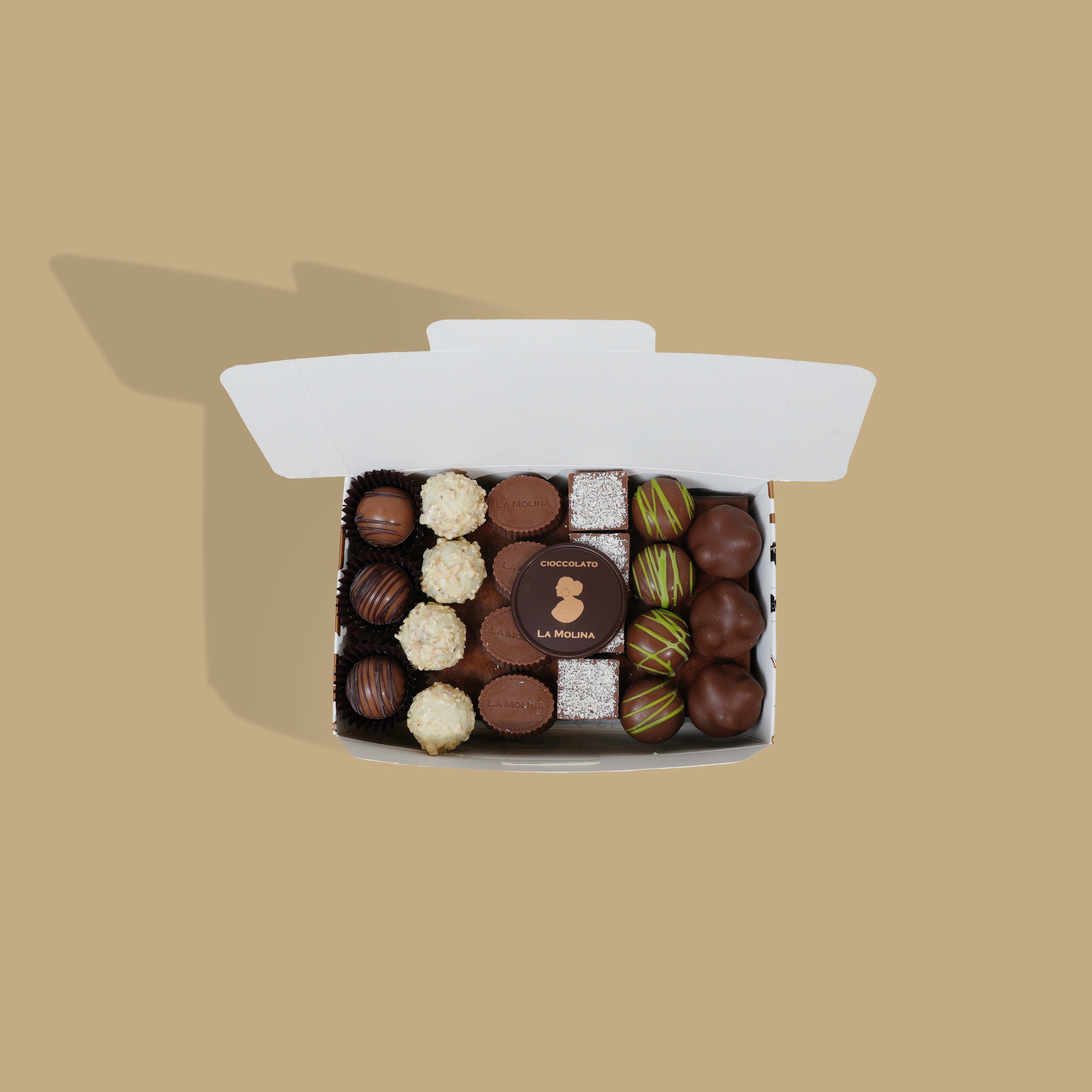 1/2 unwrapped praline box