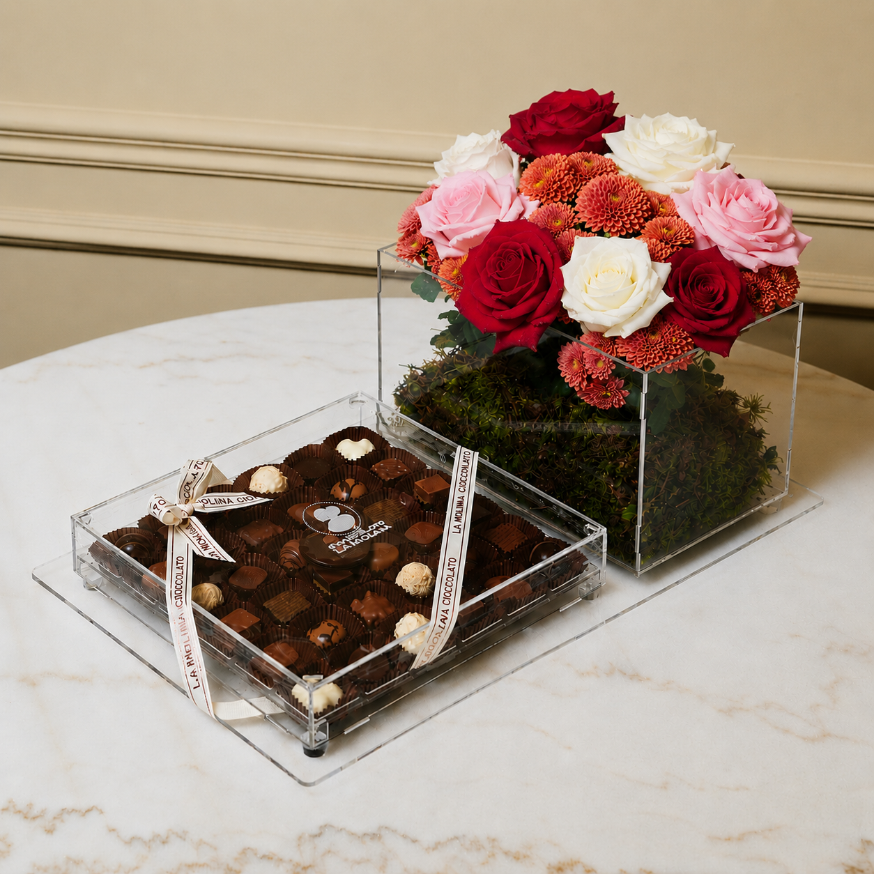 Chocolate Tray With Flower