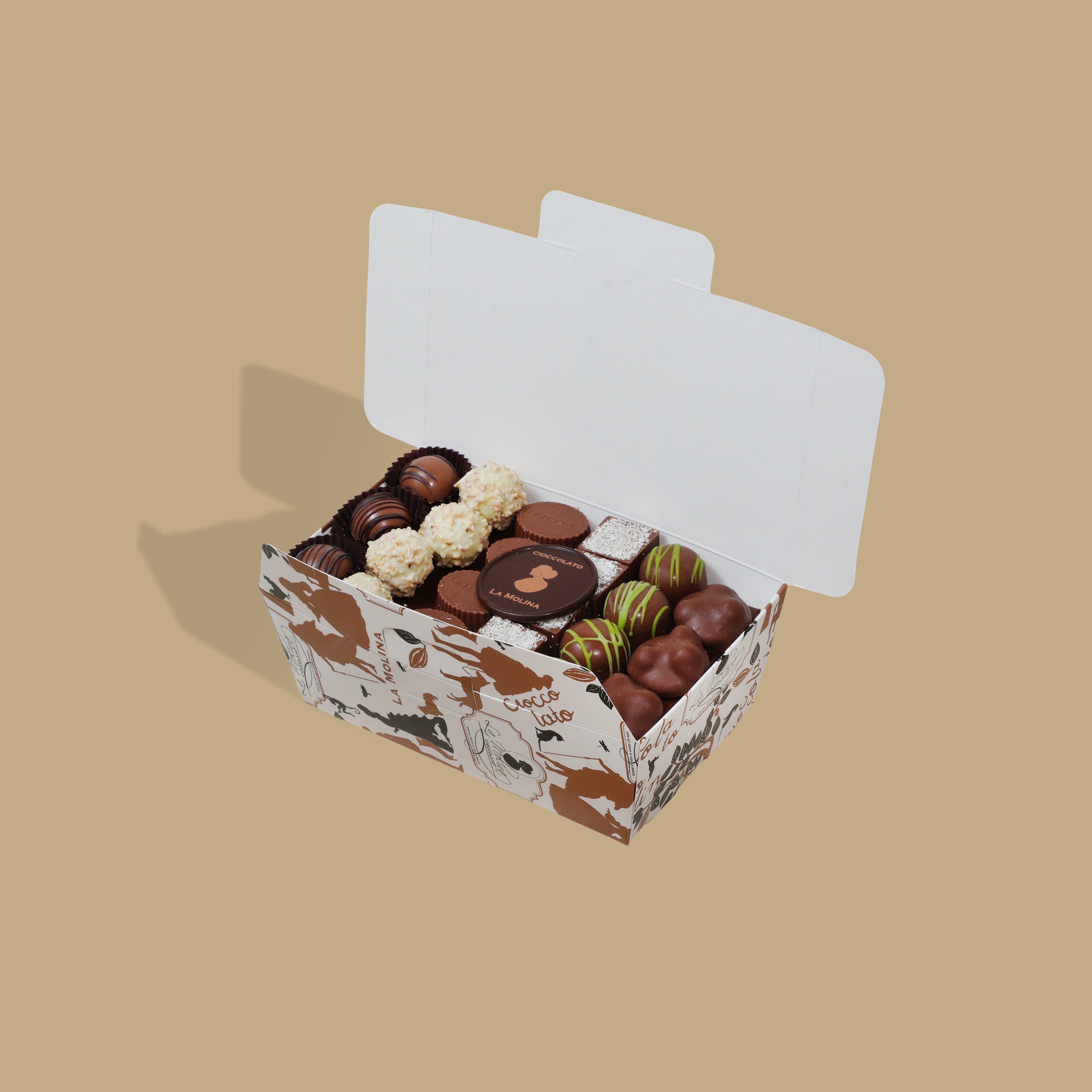 1/2 unwrapped praline box