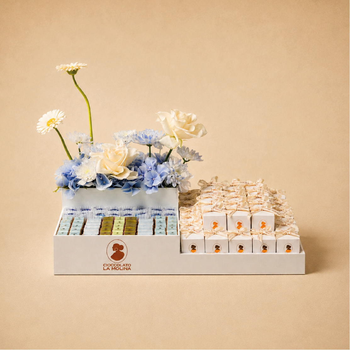 Baby boy giveaways with flowers