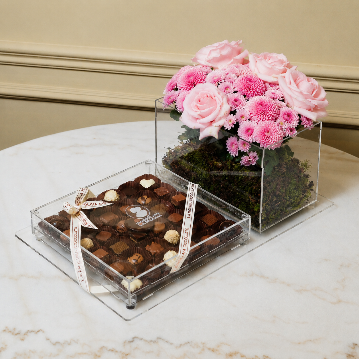 Chocolate Tray With Flower